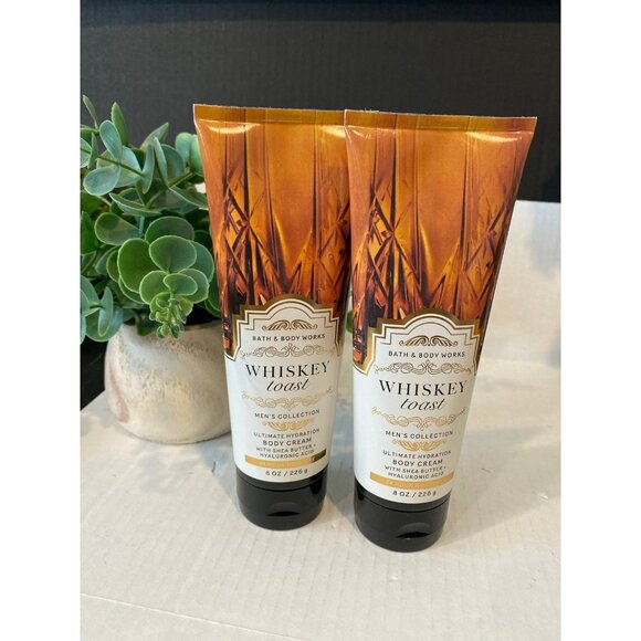 Bath & Body Works  Men’s “Whiskey Toast” 2 New Body Creams - Picture 1 of 6